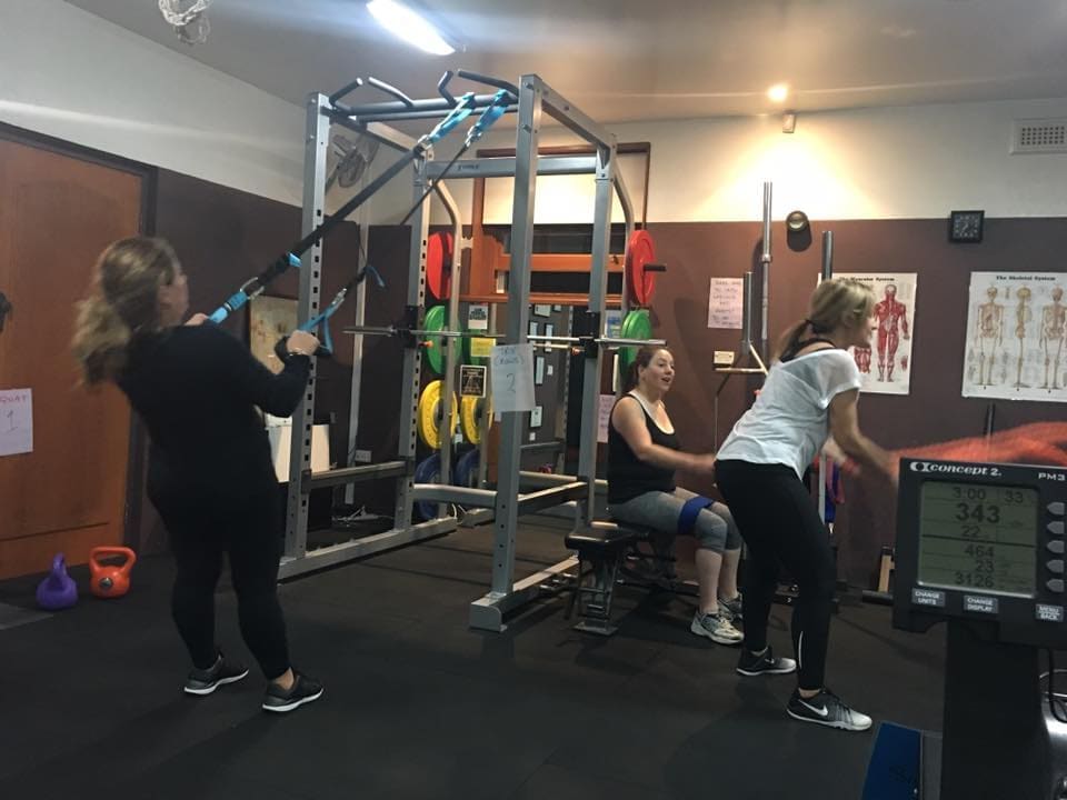 Wide view of the private training studio
